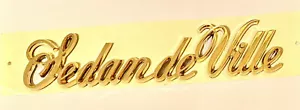 CADILLAC SEDAN DEVILLE 24K GOLD SCRIPT EMBLEMS PAIR OF TWO - Picture 1 of 1