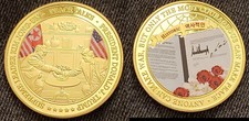 Donald Trump Gold Kim Jong Un Coin Summit Meeting USA Nukes Americana Singapore