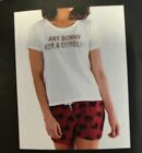Shorty Pyjama Set - NEW - Any Bunny for a Cuddle slogan and Rabbit Design Shorts