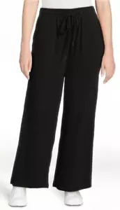 new Time and Tru Women's Wide Leg Hacci Pants, size xxl (20) color black soot - Picture 1 of 6