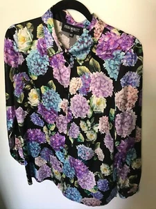 NWT Piero Moretti Floral Silk Blouse - Size 48 - Picture 1 of 4