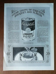 Vintage 1928 Campbell's Consomme Soup Full Page Original Ad 1124 - Picture 1 of 1