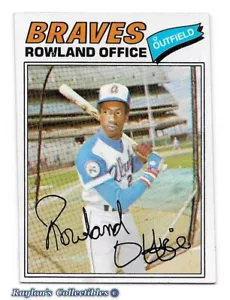 ⚾️ 1977 ~ Topps #524 ~ Rowland Office ~ Braves ~ VgEx=4 (Mis-Cut) - Picture 1 of 2