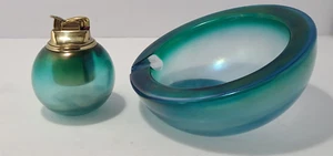 RARO DE COLECCIÓN MCM Azul Murano Veneciano Vidrio Geoda Cenicero y Encendedor Arquímedes Seguso - Imagen 1 de 23