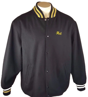 Chaqueta Letterman Ontario Jets Hockey Club Única Hombre Grande Negra Foto 1 de 4