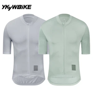 YKYWBIKE Mens Bike Cycling Jersey Short Sleeve Top Bicycle Shirt Maillots Pocket - Picture 1 of 98