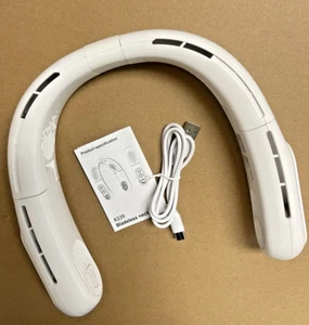 Rechargeable 4 Turbo 6000mAh Portable Neck Fan - 360 Airflow 3 Speeds-White - Picture 1 of 8