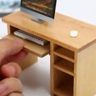 112 Dollhouse Miniature Desk mit Tastatur und Mausholz -Spielzeugmöbeln 
