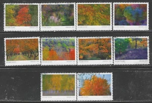 US Sc# 5929-5938 AUTUMN COLORS SET of 10 USED SINGLES OFF PAPER SOUND - Picture 1 of 1