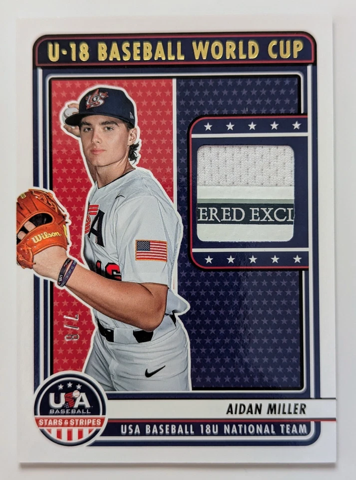 Panini Stars & Stripes 2023 Aidan Miller Patch Relic /8 #U18-AM PERFECTLY MINT  - Image 1 of 4