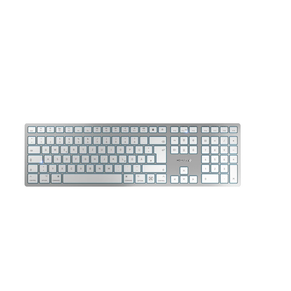 kabellose flache Mac Tastatur CHERRY KW 9100 Slim - Bluetooth Funk Metallplatte - Bild 1 von 1