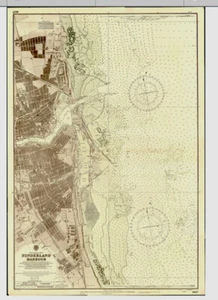 VINTAGE ADMIRALTY  CHART. No. 1627. SUNDERLAND HARBOUR. 1952 Edition. - Picture 1 of 1