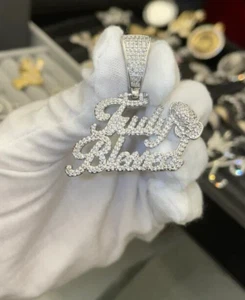 3.5 Ct Moissanite Truly Blessed Pendant 14k White Gold Plated 925 Silver 18'20' - Picture 1 of 4