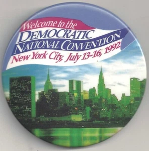 WELCOME To Democratic Nat'l Convention NYC Pin 1992 - Picture 1 of 2