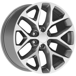 (1) 26x10 +24 Performance Replicas PR176 6x5.5 Gunmetal Machined Wheel - Picture 1 of 3