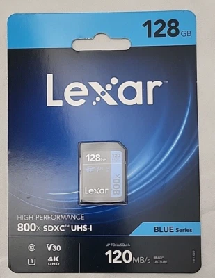 High-Performance 800x 128GB SDXC UHS-I Memory Card, C10, U3, V30, Full-HD & 4... - Image 1 of 2
