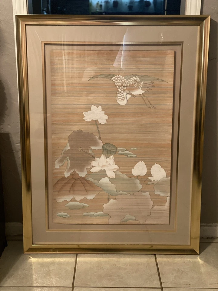 PRECIOSO MURCIÉLAGO PÁJARO SEDA ROSA JAPONÉS BORDADO A MANO VICTORIANO MOTIVO FLORAL Foto 1 de 2