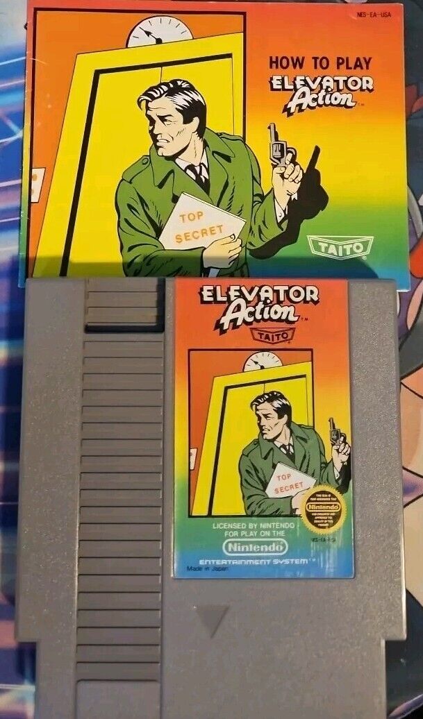 Elevator Action (Nintendo NES, 1987) Authentic Cartridge & Manual Tested Working