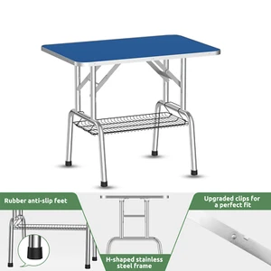 36-Inch Foldable Dog Grooming Table Adjustable Arm Storage Shelf 300lbs Capacity - Picture 1 of 8