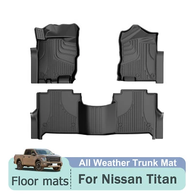 Car Floor Mats Liners Carpet For 2017-2024 Nissan Titan/ XD Crew Cab All Weather Foto 1 de 4