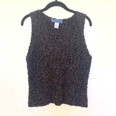  Blusa Top Mezcla Seda Sin Mangas Talla L Sabel Marrón Elástico Austin Reed Foto 1 de 4