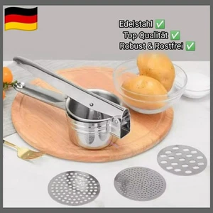 1A✓ Kartoffelpresse Edelstahl Spätzlepresse Nudelpresse Spaghettieis Presse 3In1 - Bild 1 von 5