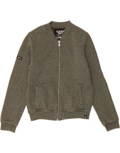 SUPERDRY Damen Bomberjacke UK 10 Small Grün Baumwolle CZ29 - Bild 1 von 3