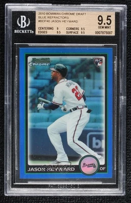 2010 Bowman Draft Chrome Blue Refractor /199 Jason Heyward BGS 9.5 GEM MINT - Image 1 of 2