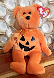 Ty Beanie Babies Treats - Kürbisbär selten neuwertig 2009 Halloween mit Etikett - Bild 1 von 13