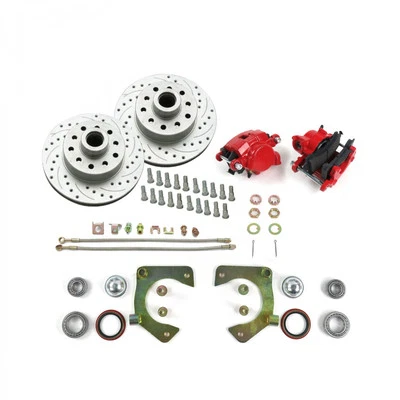 Pinzas rojas conversión freno disco delantero Mustang II IFS 11" GM D154 5x4,5/4,75 Foto 1 de 4