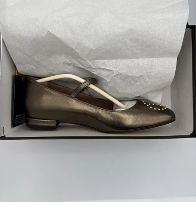 Zapatos de salón Valentino by Mario Valentino Pica talla 8 cuero peltre nuevos en caja Foto 1 de 4