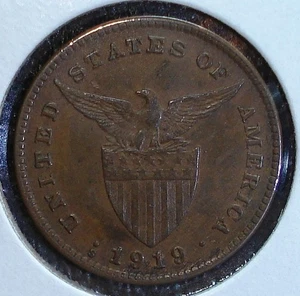1919-S Philippines One Centavo Coin with Very Nice Detail - Picture 1 of 4