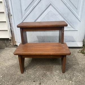 Vintage FURNITURE wood high bed two step stool ladder kitchen - Picture 1 of 7