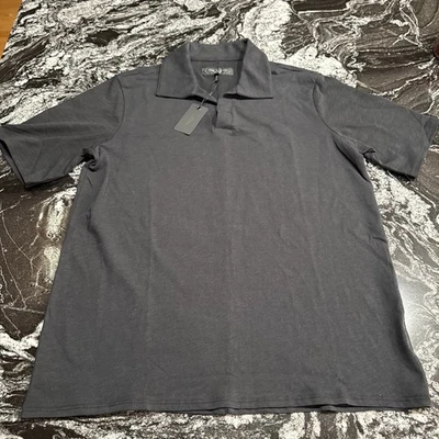 Рубашка поло rag &bone Johnny Slub мужская L черная с коротким рукавом вязаная дышащая НОВАЯ - Изображение 1 из 4