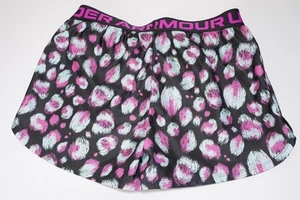 Under Armour Girls UA Play Up Printed Shorts Youth Large YLG Black Pink Blue - Picture 1 of 11