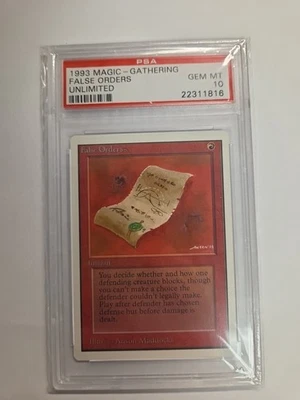 1993 MTG Magic the Gathering Unlimited False Orders Reserve List PSA 10 Gem Mint - Image 1 of 4