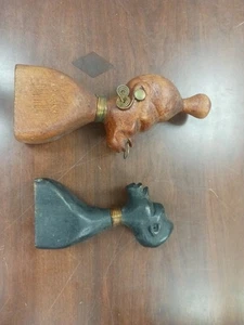 (2) Einzigartige 6" und 8" handgeschnitzte afrikanische Stammes Holz weibliche männliche Statue Figuren - Bild 1 von 6