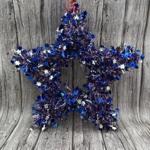 Patriotic Tinsel Star Hanging Decorations 4th of July-SHIPS FREE - Picture 1 of 2