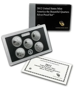 2012 S Proof Parks Quarter Set America the Beautiful 90% Silver OGP 5 Coins - Picture 1 of 1