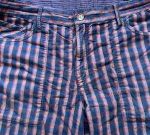 Tommy Bahama Bermuda Shorts Mens 36 Blue Multicolored Plaid Striped Reversible - Picture 1 of 22