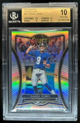 2019 Select Daniel Jones RC Silver Prizm Premier #157 Giants BGS 10 Pristine - Image 1 of 2
