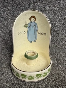 Vintage Roseville Pottery Good Night Girl Candle Holder chamberstick - 1456 - Picture 1 of 12