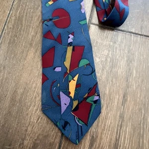Miles Davis Abstract Art Blue Vintage Silk Necktie - Picture 1 of 4
