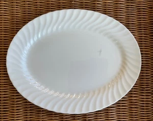 Johnson Brothers Regency platter 13" white swirl oval 13 3/5" Bros - Picture 1 of 6