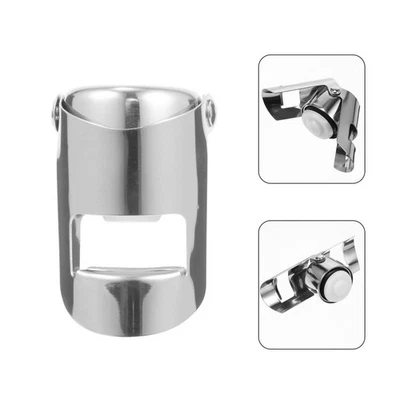 6 tappi per vino in acciaio inossidabile per conservazione sottovuoto (argento) - Immagine 1 di 4