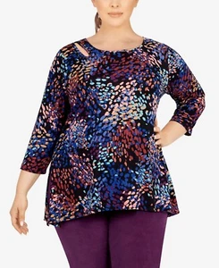 Hearts of Palm Animal Attraction Womens XL Embellished Tunic Top Black Multi - Picture 1 of 12