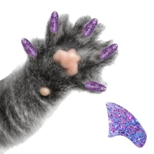 PRETTY GARRAS 120 Piezas Tapas de Uñas Suaves para Patas de Gato ~ BRILLO PÚRPURA AMATISTA - Imagen 1 de 5