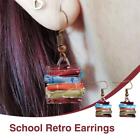 1Pair Stack Of Books Earrings Women Multicolor Book Pendant Fashion Hot I7r5