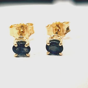 orecchini punto luce zaffiro ct 0,55 oro giallo 18kt - Imagen 1 de 3