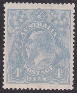 Australia 1923 KGV. 4d. Pale ultramarine, single wmk inverted. Unmounted Mint. - Picture 1 of 1